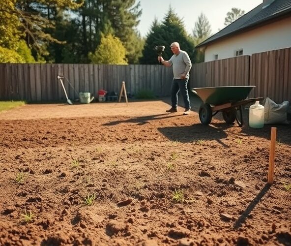 Jak tanio założyć trawę z siewu w Michałowicach na 300 m² gliny?