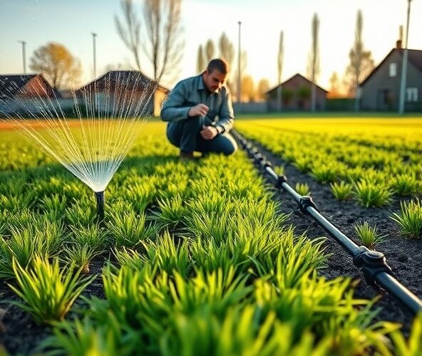 Zraszacze czy linia kroplująca dla trawy z siewu w Michałowicach?