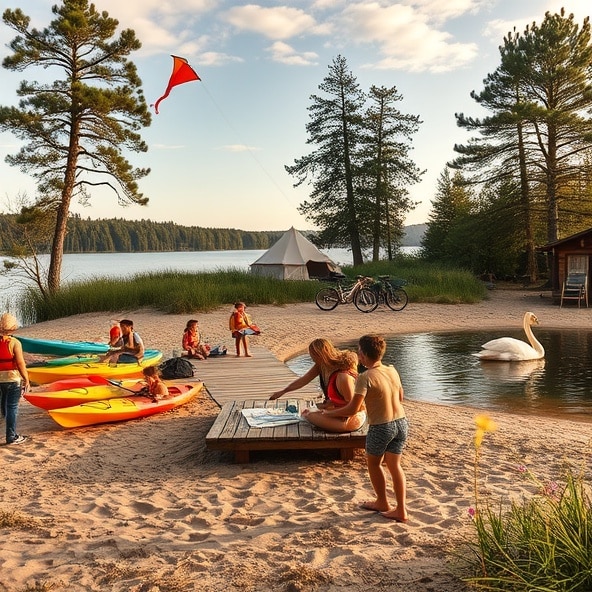 urlop na mazurach nad jeziorem