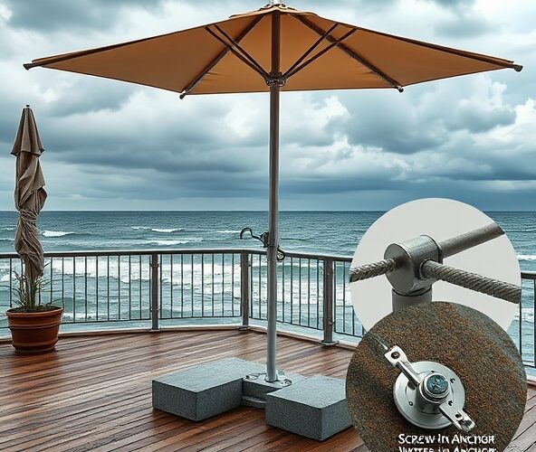 Jak wybrać parasol 3×3 na wietrzny taras nad morzem, by się nie przewracał?