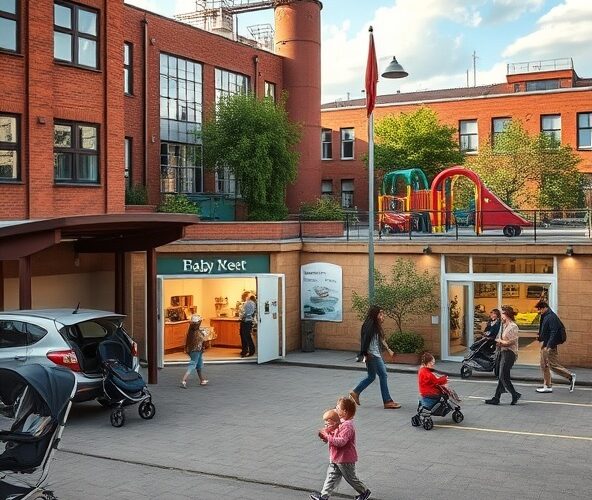 Gdzie w Łodzi są atrakcje dla dzieci z przewijakiem i parkingiem?